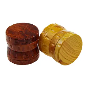 Qianxun Custom Logo Kostenlose Probe 63MM 52MM Vier Teile Rauch Tabak Holz Dry Herb Grinder