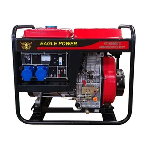 Open Type Portable Diesel Generator 1 Phase/3 Phase 3KW 5KW 6KW 8KW 50Hz Frequency Open Frame Design for Power Plant Use