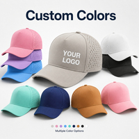 Casquette de golf personnalisée 5 panneaux haute performance en polyester imperméable perforée au laser, casquette de sport à logo haute densité, casquette snapback