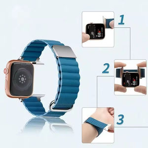 <span class=keywords><strong>Bracelet</strong></span> en cuir magnétique MINGJIANG compatible avec <span class=keywords><strong>Apple</strong></span> <span class=keywords><strong>Watch</strong></span> S9 Ultra2 Iwatch98765SE - Product Image 4