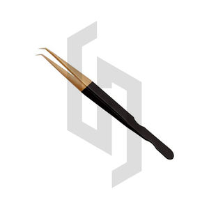 Pincettes professionnelles pour Extension de cils, pinces à épiler courbées, en Fiber, avec pochette, pour nail art - Product Image 4