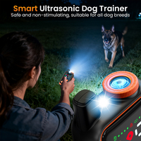 Nouveau design, collier anti-aboiement ultrasonique télécommandé pour 4 chiens, collier de dressage 2 en 1 mini E-Collar avec écran LED