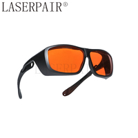 Lunettes de sécurité laser professionnelles en polycarbonate 180-534nm OD7+ Protection UV pour longueurs d'onde 266/355/450/515/532nm Certifiées CE