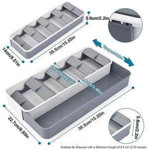 Varios <span class=keywords><strong>cubiertos</strong></span> Bandeja Cajón Organizador Cuchara Escritorio Dibujar Extensible <span class=keywords><strong>Cubiertos</strong></span> Bandeja Almacenamiento <span class=keywords><strong>Cocina</strong></span> <span class=keywords><strong>Cubiertos</strong></span> <span class=keywords><strong>de</strong></span> plástico Bandeja - Product Image 3