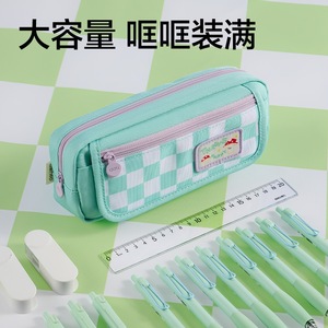 Estuche para lápices Deli Canvas de gran capacidad con cierre de cremallera multicapa para uso escolar y de oficina - Product Image 3