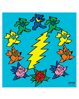 Tapis de Mahjong sur mesure Grateful Dead DANCING BEARS 31,5 pouces*31,5 pouces en caoutchouc pliable en néoprène pour jeux de poker en club