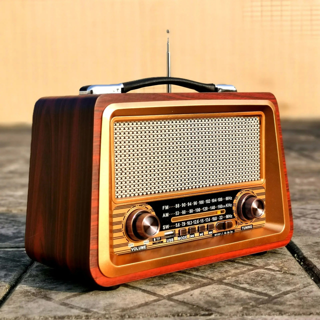 Retro Vintage Wooden Wireless Rechargeable USB FM AM SW 3 Bands Radio