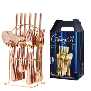 Custom Hoge Kwaliteit 24 Stuks Bestek Lepel Mes Vork <span class=keywords><strong>Set</strong></span> Rvs Bestek <span class=keywords><strong>Set</strong></span> Goud Bestek Sets Met Geschenkdoos - Product Image 5
