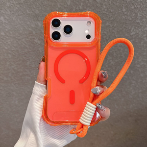 เคส TPU กลิตเตอร์แม่เหล็กแบบ3 in 1พร้อมสายคล้องเคสโทรศัพท์สำหรับ iPhone 17 16 15 14 PRO MAX ตัวป้องกัน - Product Image 1