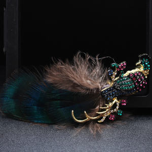 Broche de Pluma de Pavo Real de Imitación, Elegante, de Lujo Ligero y a la Moda - Product Image 2