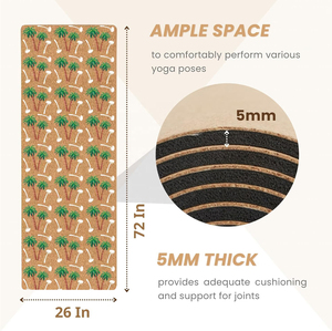 Tapis de yoga en liège imprimé couleur essentiel pour le fitness, antidérapant, résistant à la transpiration, écologique <span class=keywords><strong>et</strong></span> <span class=keywords><strong>sain</strong></span>, conforme aux normes pour bébés - Product Image 3