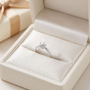 Anillo de compromiso de oro blanco macizo de 18 quilates con diamantes naturales auténticos, diseño elegante y popular, para mujer. - Product Image 5