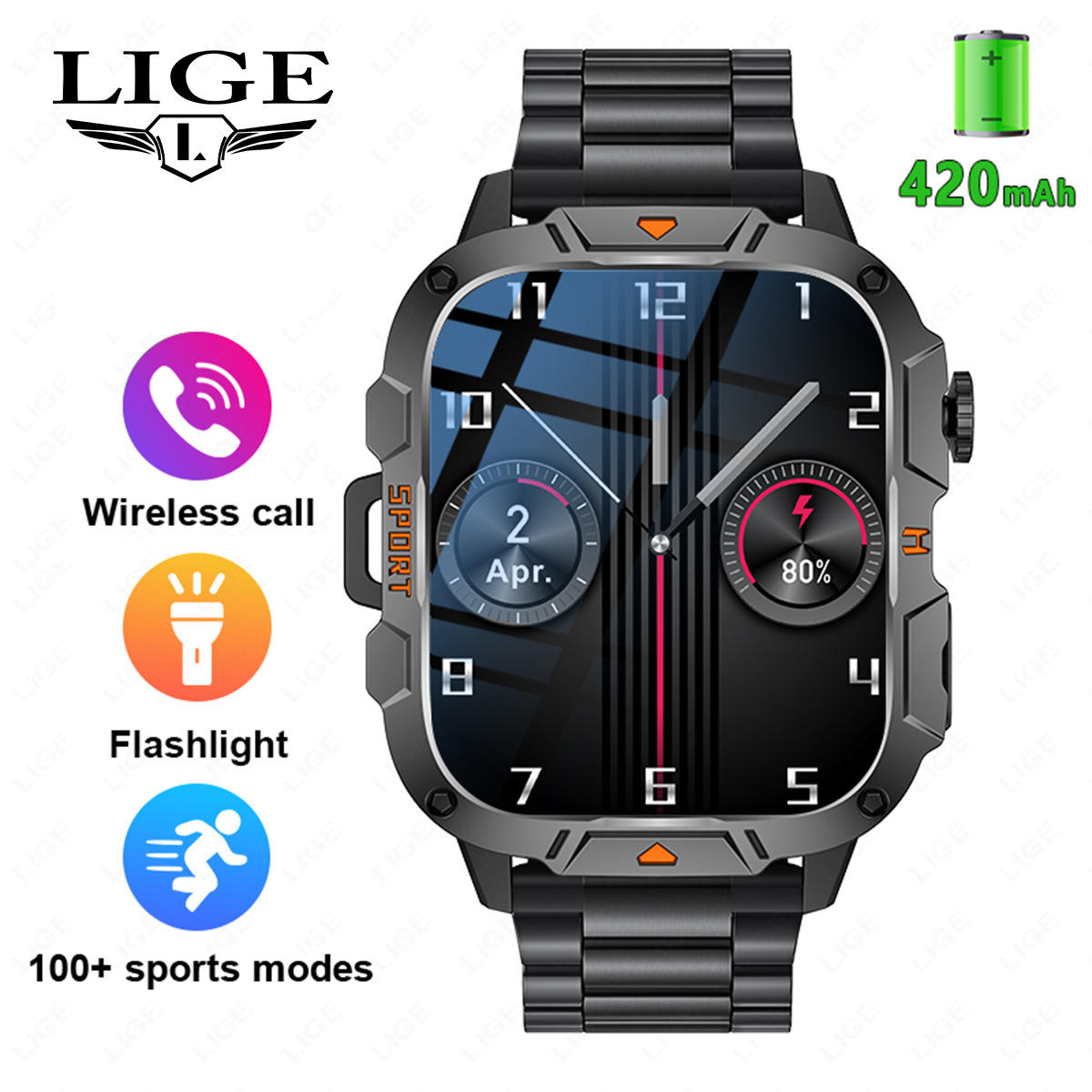 Ceinture en acier noir