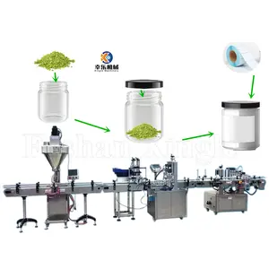 Dry Chemical Spice Coffee Packing Automatic Capping Labeling Line Seasoning Powder Filling Machine For Bottle