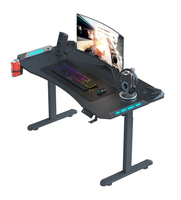 Escritorio para Computadora Wquantum RGB Negro, Escritorio Elevador Ajustable en Altura, Escritorio para Juegos