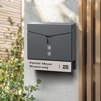 Boîte aux lettres murale d'extérieur pour jardin, design moderne, résistante aux intempéries, en métal, antivol, pour usage résidentiel