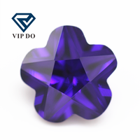 Pierres précieuses synthétiques en zircon cubique en forme de fleur, grade 5A, 3x3mm-12x12mm, violet/foncé