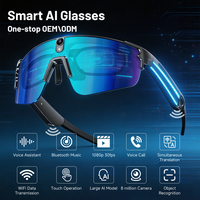 Lunettes Intelligentes Raffinées Multilingues avec Traduction, Streaming Musical, Enregistrement Sonore, Étanchéité IP66, Vidéo 4K et Assistant IA