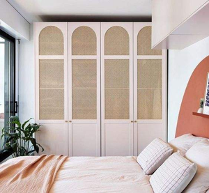 Hiện đại tùy chỉnh đi bộ trong tủ quần áo với Đôi Mây cửa gỗ tự nhiên Hệ thống lưu trữ cho phòng ngủ - Product Image 6