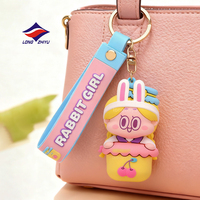 Porte-clés en PVC personnalisé de l'usine Longzhiyu, 20 ans d'expérience, design 3D de dessin animé, cadeau promotionnel, service de logo personnalisé