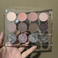 Palette d'ombres à paupières personnalisée 12pan Matte Multichrome Duochrome Metallic Glitter Shades Maquillage des yeux