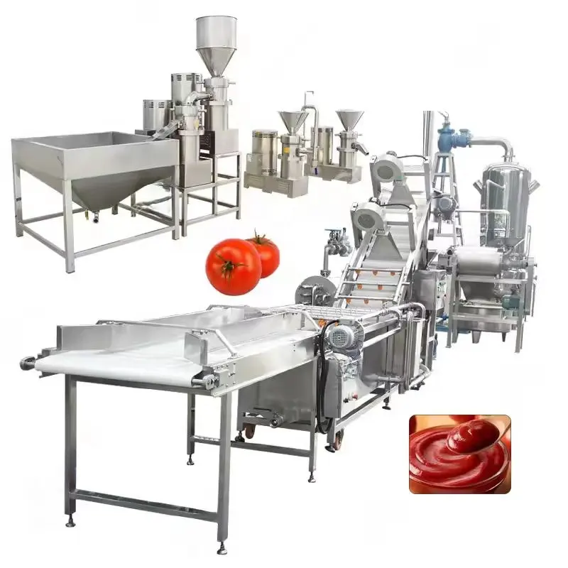 Automaticm pasta de tomate salsa tomate ketchup que hace la máquina planta de procesamiento línea de producción