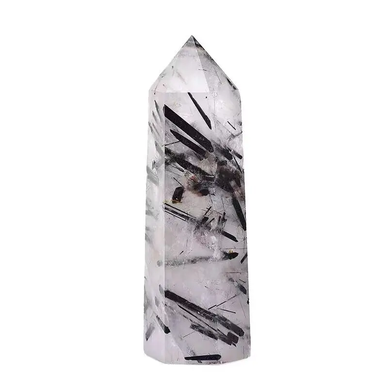 Wholesale high quality healing crystal stones jet stone black tourmaline point for sale