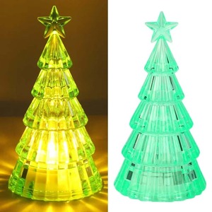 Luminous Christmas Tree Night Light Glowing Colorful Desktop LED Lamps Electronic Plastic Christmas Desktop Ornament Bookshelf - Product Image 2