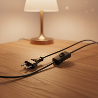 Fil de suspension en PVC noir Colshine avec interrupteur intégré pour lampes suspendues DIY