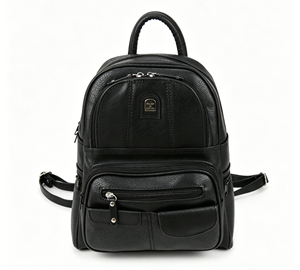 <span class=keywords><strong>Zaino</strong></span> in Pelle PU Nera per Donne, Multi Tasche, Piccolo <span class=keywords><strong>Zaino</strong></span> da Viaggio, <span class=keywords><strong>Zaino</strong></span> in Pelle Trendy da <span class=keywords><strong>Donna</strong></span>, Borsa Casual per Uso Quotidiano - Product Image 1