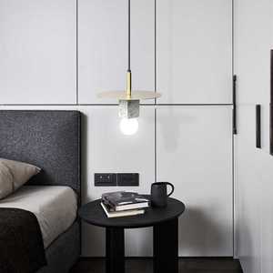 Lustre suspendu en marbre rond à une seule tête E27 LED pour la maison - Product Image 3