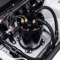 Tangki Bahan Bakar Aluminium 2.8L Sistem 5 Port Pompa Ganda AN8 O-Ring Dilas TIG Hitam Universal Suku Cadang Performa Balap