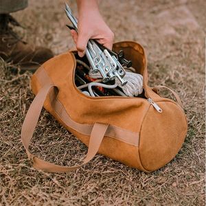 High Quality Durable Large Capacity Wear Resistant Mechanics <b>Tool</b> Carrying Bag Canvas Work BagOutdoor <b>Camping</b> Storage Canvas Bag - Product Image 4