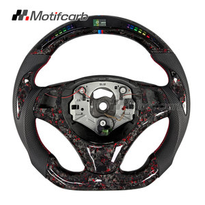 Volant personnalisé en fibre de carbone forgée rouge LED pour BMW 2006-2013 M3 E90 E91 E92 E82 E88 320d 330i 335i 135i 128i Coupé - Product Image 1