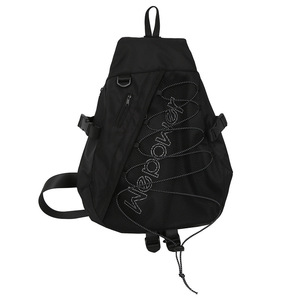 WePower Sac de poitrine en nylon pour homme, sac bandoulière de grande capacité, couleur unie, tenues de tous les jours, automne 2023 - Product Image 3