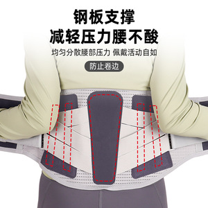 Lumbar Support <b>Belt</b> With Four Pads Adjustable Breathable Waist Protection For Office Workers Men Women - Product Image 1