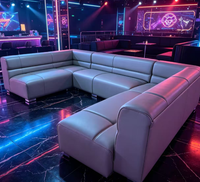Professionelle Kommerzielle Bar-Möbellösung: Moderne Graue Leder-Eckcouch für Unterhaltungsort-Projekte