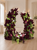 Eleganter Hochzeits-Blumenbogen Künstliche Rosenreihe für Outdoor-Hochzeiten Hintergrund Bühnendekoration Event-Dekor