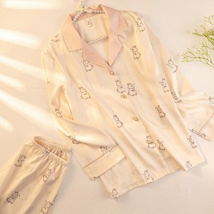 2025 donna estate <span class=keywords><strong>pigiama</strong></span> seta ghiaccio grazioso petto di <span class=keywords><strong>coniglio</strong></span> elastico in vita traspirante regalo di compleanno del migliore amico - Product Image 4
