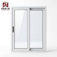 Fenêtre coulissante en PVC imperméable avec double vitrage pour bâtiment commercial, norme CE, fenêtres en vinyle blanc