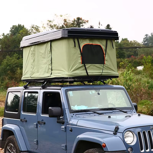 Car Roof Tent, Flat-top Aluminum Alloy Hard-top Camping Vehicle Luxury Car Tent with Stairs, Roof Folding Tent - Product Image 4
