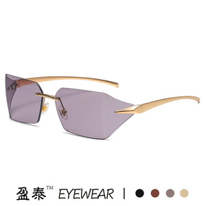 แว่นตา แว่นกันแดดไร้กรอบ กรอบโลหะ UV400 แฟชั่นผู้หญิง - Product Image 2