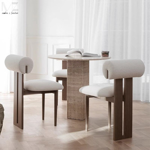 Nordic Design moderno in legno massello sedia da pranzo in tessuto imbottito sedie da ristorante per la casa di Hotel appartamento casa Bar uso cucina - Product Image 3