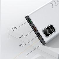 Batterie externe à charge rapide PD 40W 20000mAh 10000mAh ultra-mince en polymère de lithium, chargeur portable avec affichage numérique et double USB Type C
