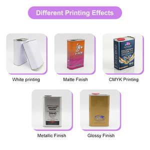 Bidons carrés en fer blanc de 2 L imprimés sur mesure avec bouchon à bec verseur et poignée rouge pour l'emballage d'huile moteur synthétique 10W40 <span class=keywords><strong>essence</strong></span> et diesel - Product Image 3