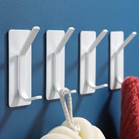 Crochets adhésifs Sondoly blancs pour serviettes de salle de bain - Crochets muraux autocollants robustes pour suspendre des manteaux