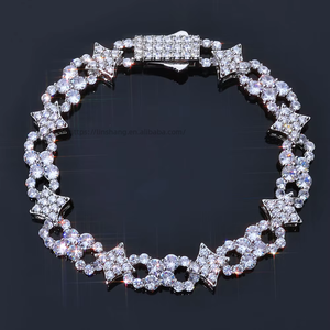 Pulsera de hombre de circonita de 12 mm con diseño de estrella y cadena de 8 caracteres, estilo hip-hop, personalizable, Tanjing - Product Image 1