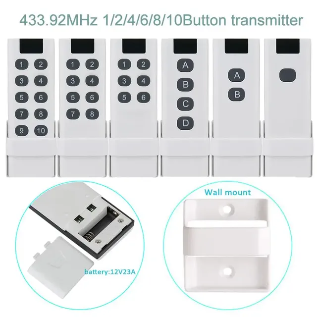 433Mhz EV1527 Universal Wireless Remote  1/2/4/ 6/8/Button RF Transmitter Electronic Lock Control Diy Smart Home