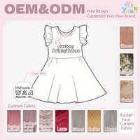 Vestido de Verano con Mangas con Volantes para Niña, Estilo Sexy, para Regreso a Clases, Estampados Personalizados, Vestidos con Volantes para Bebés de 5 Años, Venta al por Mayor