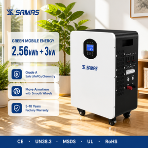 Système de stockage d'énergie domestique à batterie lithium 2,56 kWh 25,6 V 100 Ah LiFePO4 avec onduleur à onde sinusoïdale pure 3 kW et MPPT 500 V (ESS autonome) - Product Image 1